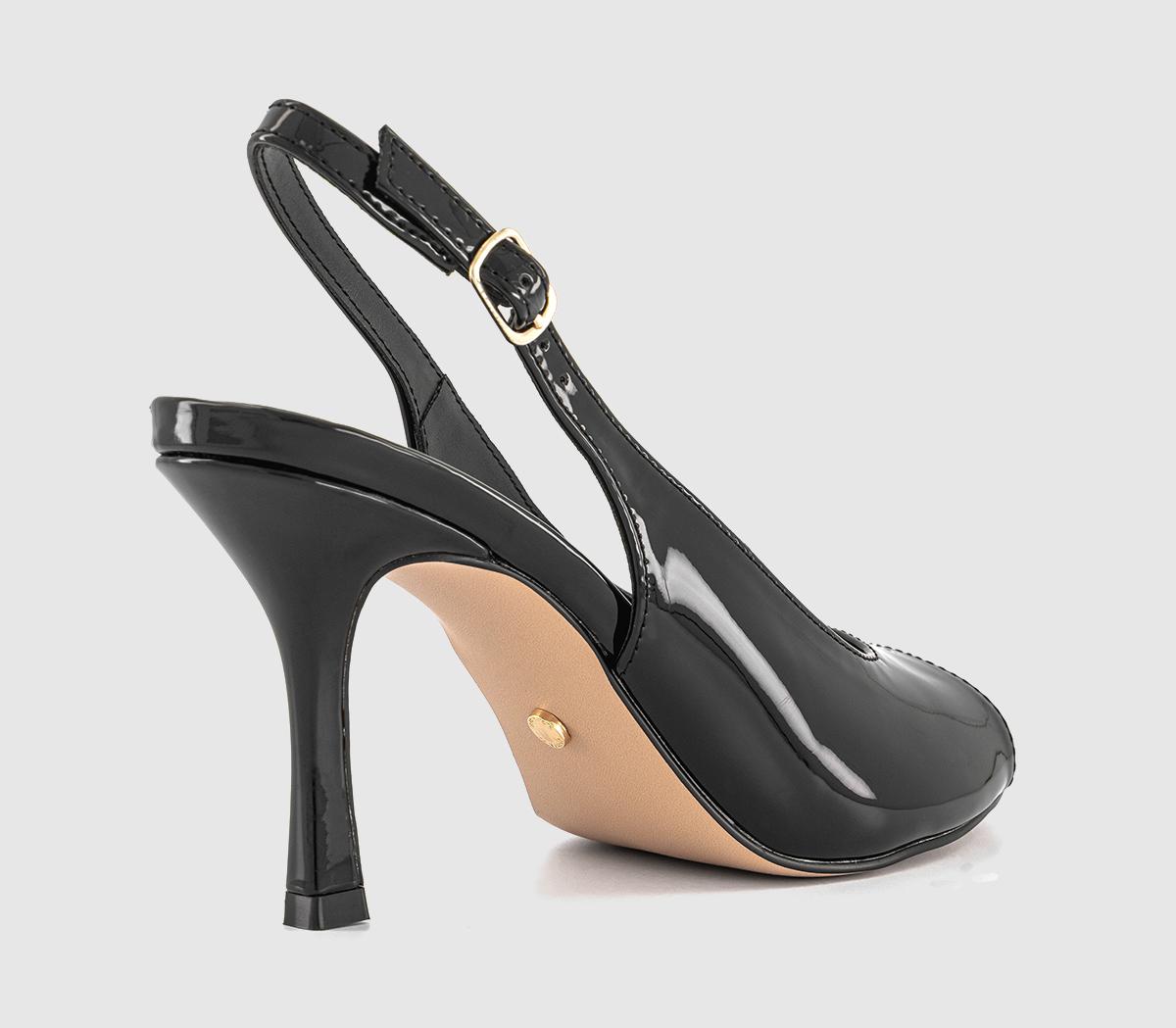 OFFICEMascara Slingback Peep Toe HeelsBlack Patent