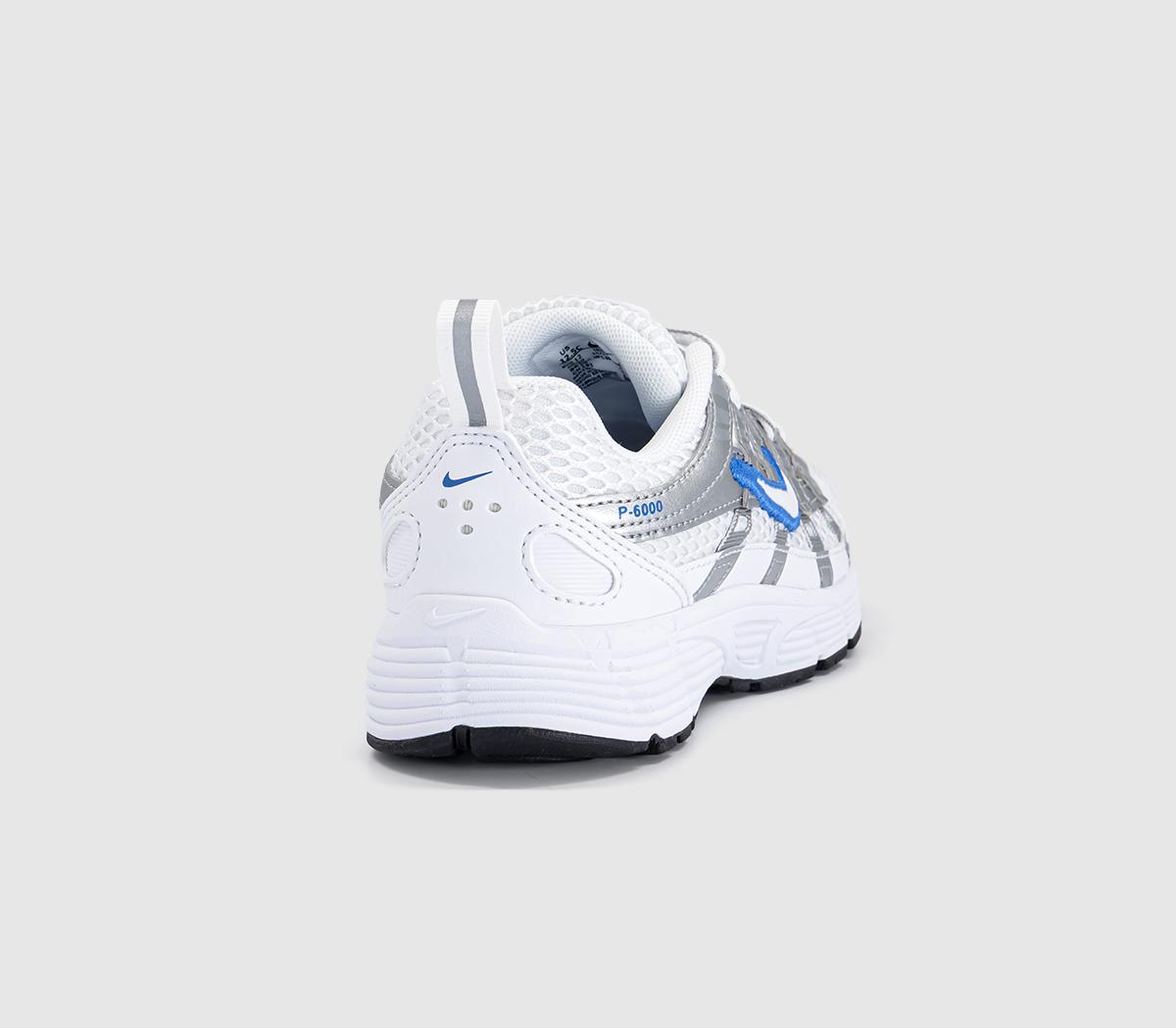 NikeP-6000 Youth TrainersWhite Blue Crystalmetallic Silver