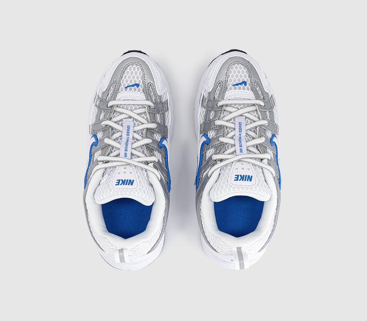 NikeP-6000 Youth TrainersWhite Blue Crystalmetallic Silver
