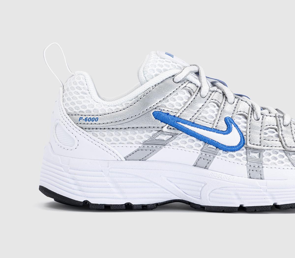 NikeP-6000 Youth TrainersWhite Blue Crystalmetallic Silver