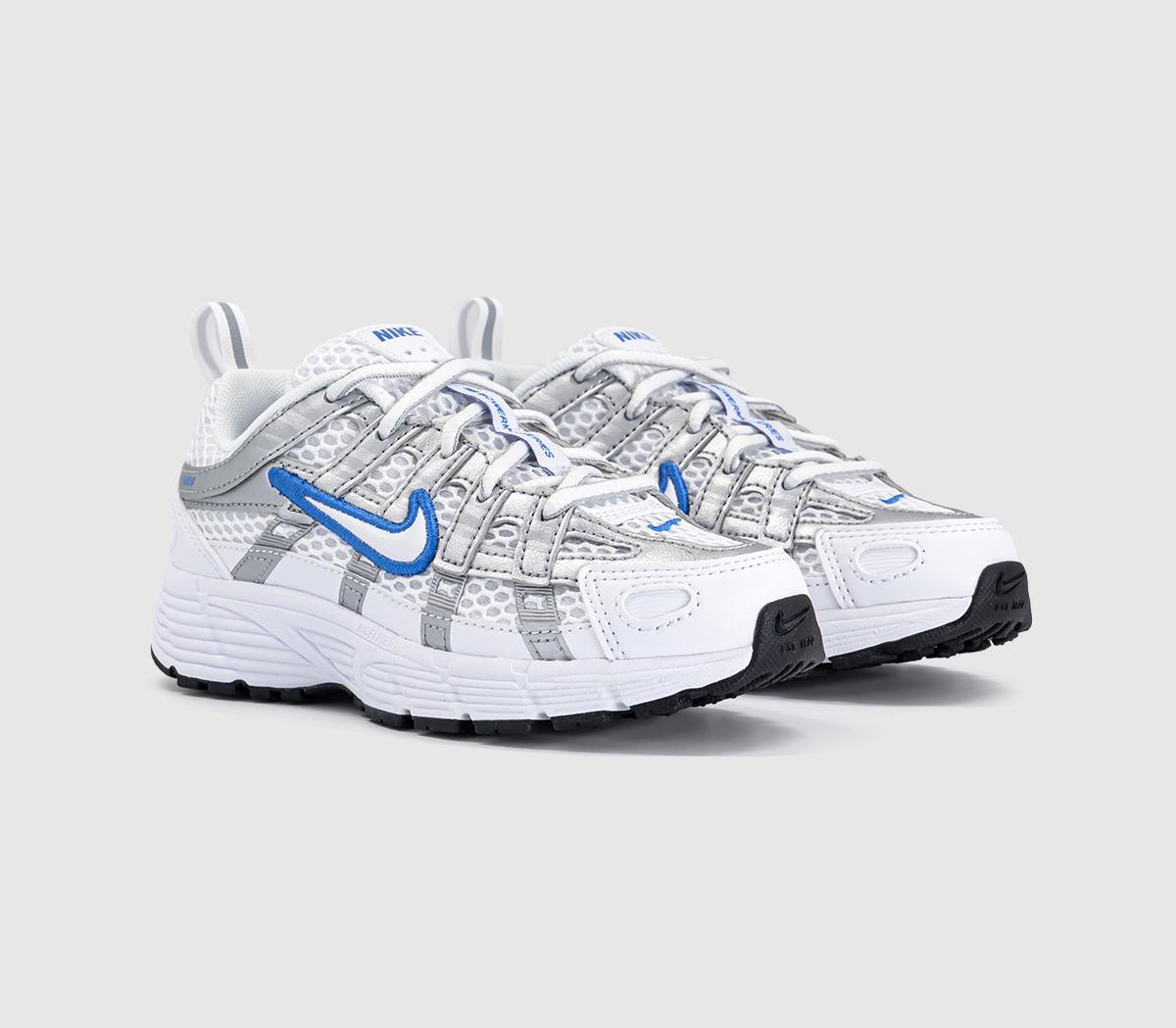 NikeP-6000 Youth TrainersWhite Blue Crystalmetallic Silver