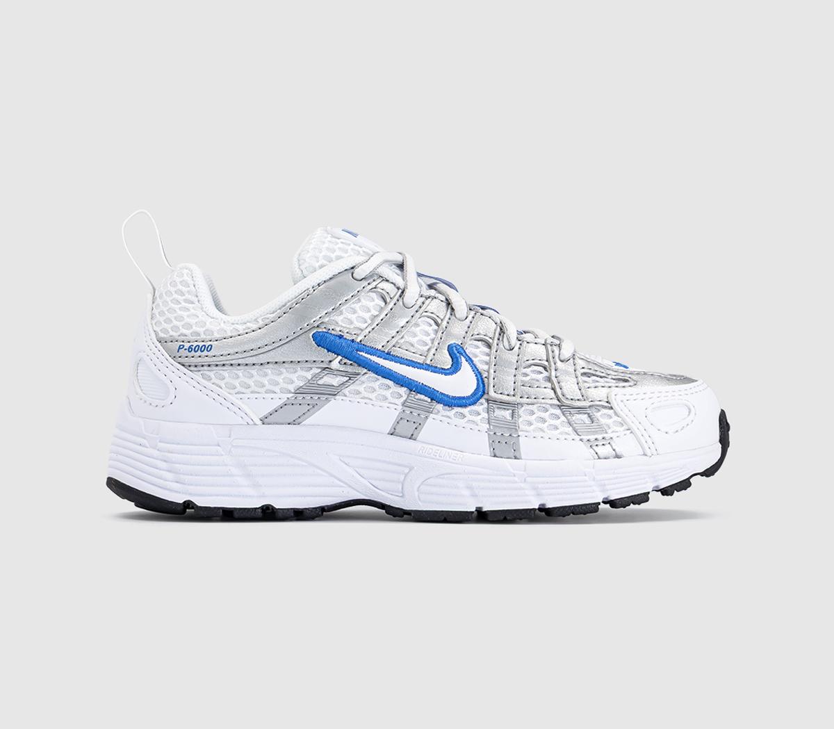 NikeP-6000 Youth TrainersWhite Blue Crystalmetallic Silver