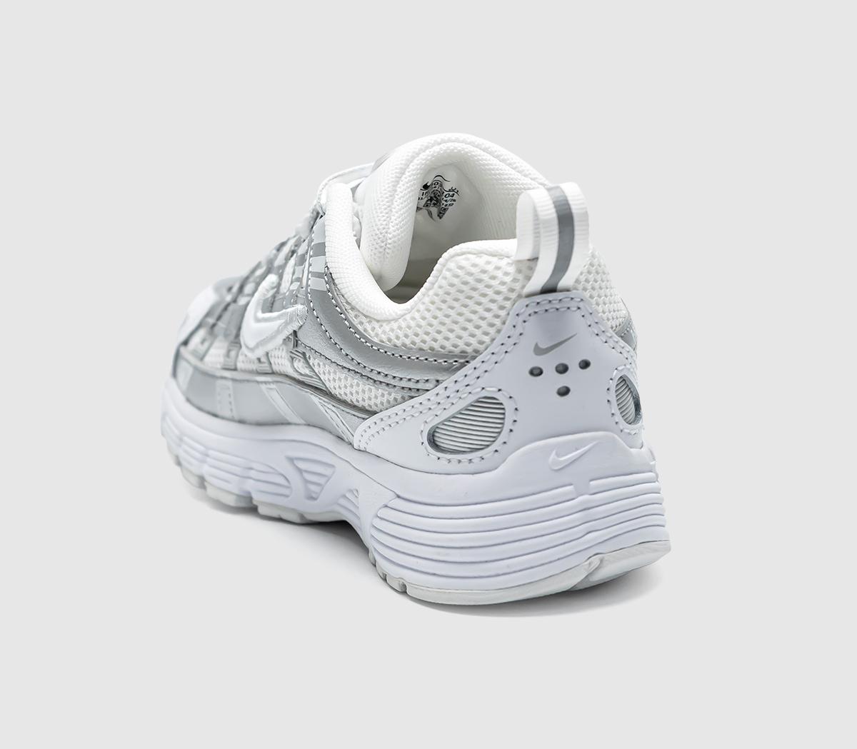 NikeP-6000 Youth TrainersWhite White Photon Dust Metallic Silver