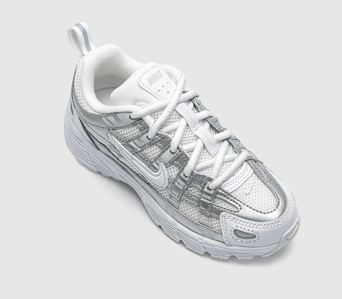 NikeP-6000 Youth TrainersWhite White Photon Dust Metallic Silver