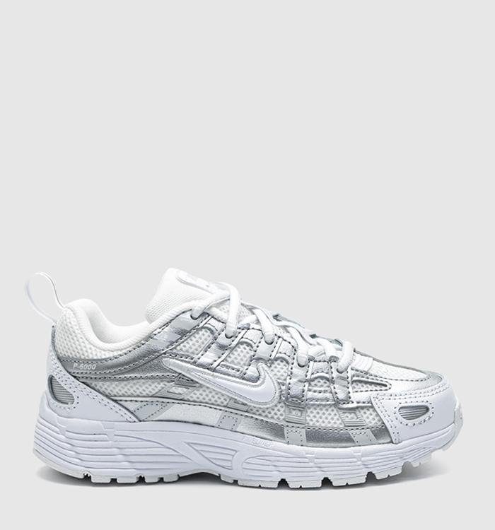 Nike P-6000 Youth Trainers White White Photon Dust Metallic Silver