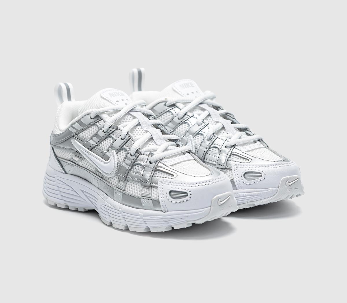 NikeP-6000 Youth TrainersWhite White Photon Dust Metallic Silver