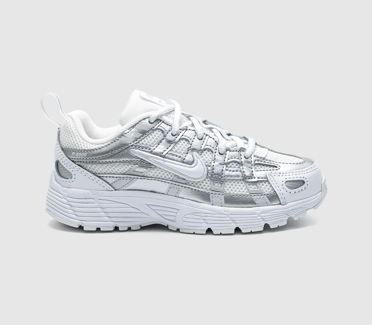 NikeP-6000 Youth TrainersWhite White Photon Dust Metallic Silver