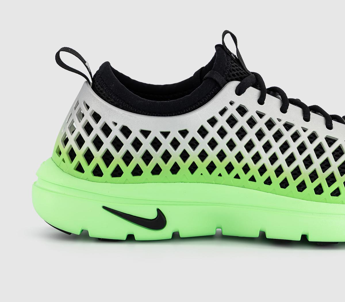 NikeRejuven8 Run TrainersMetallic Silver Black Voltage Green Sp Qs