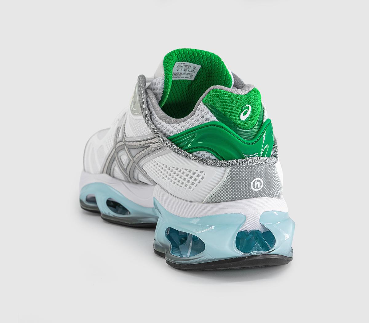 HIDDEN.NY x ASICS GEL-Kinetic 2.0 White Green rear view showing green heel accents and sculpted sole unit