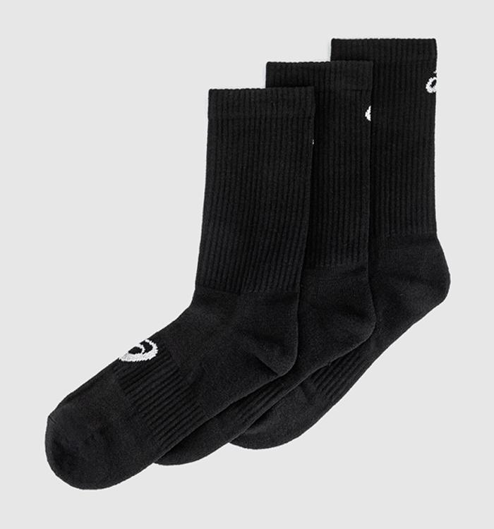ASICS 3pk Crew Socks Black White