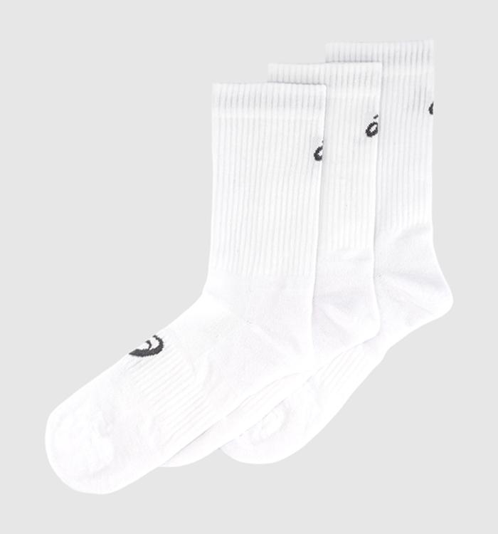 ASICS 3pk Crew Socks White Black