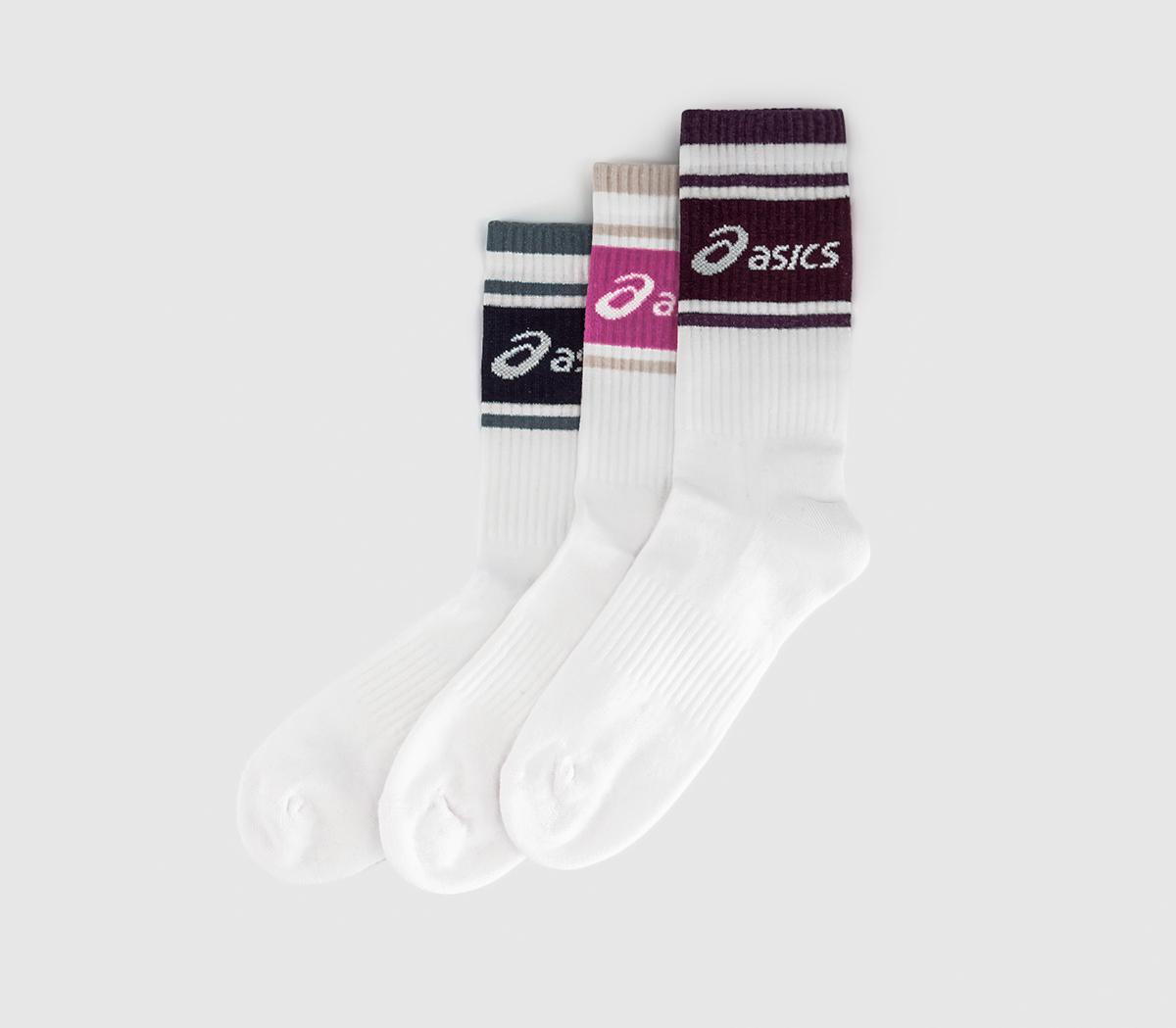 ASICS3pk Crew SocksDark Aubergine Bubblegum Midnight