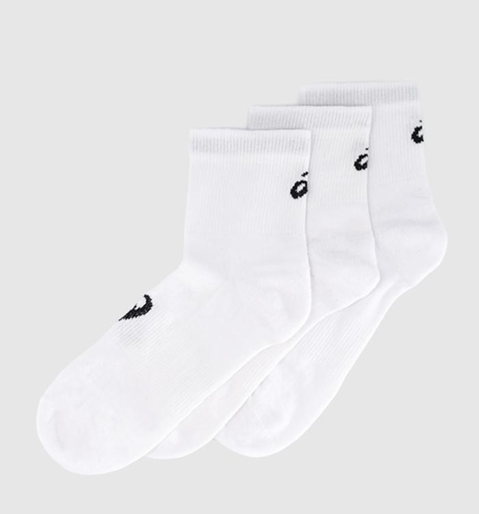 ASICS 3pk Mid Ankle Socks White Black