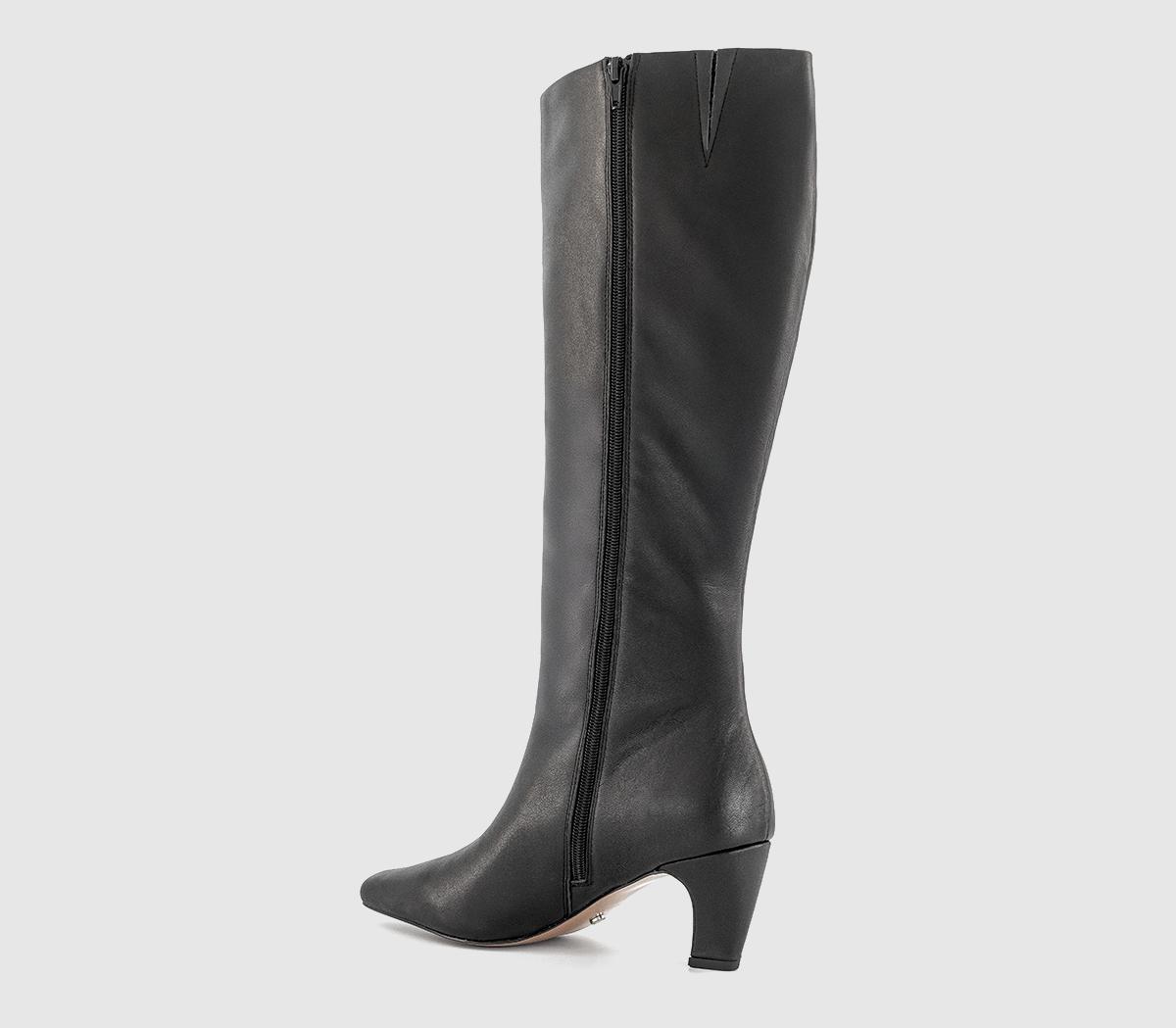 OFFICEKensington Curve Heel Knee High BootsBlack Leather