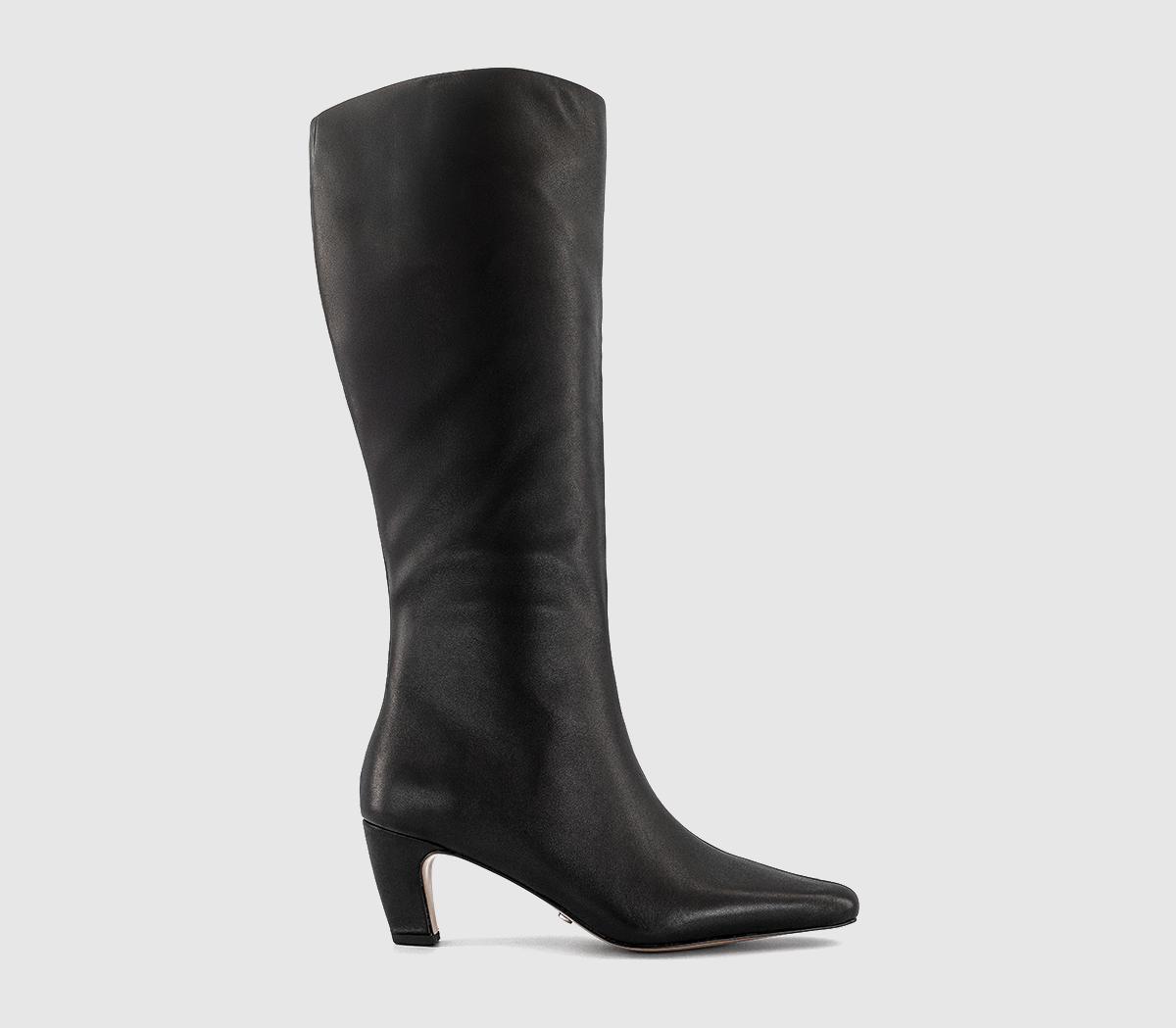 OFFICEKensington Curve Heel Knee High BootsBlack Leather