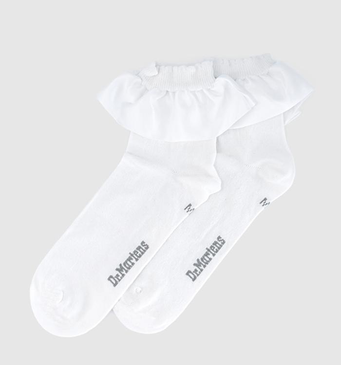 Dr. Martens Satin Frill Socks White