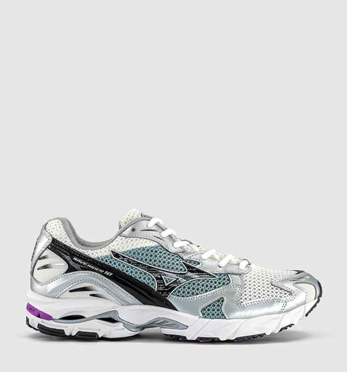 Mizuno Wave Rider 10 Trainers Snow White Black Slate