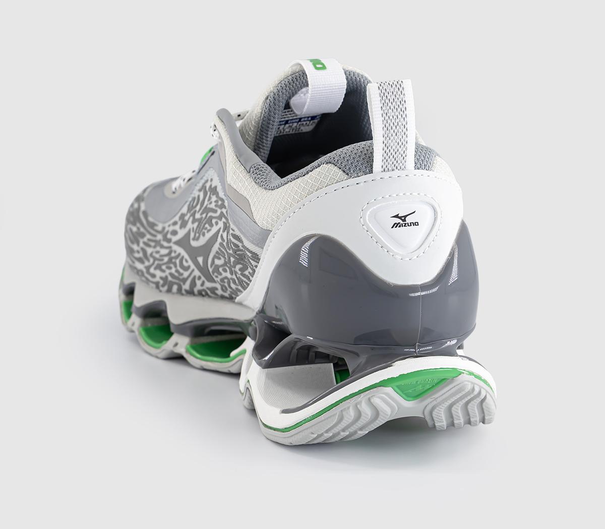 MizunoWave Prophecy 13.2 TrainersHarbor Mist Black Vibrant Green