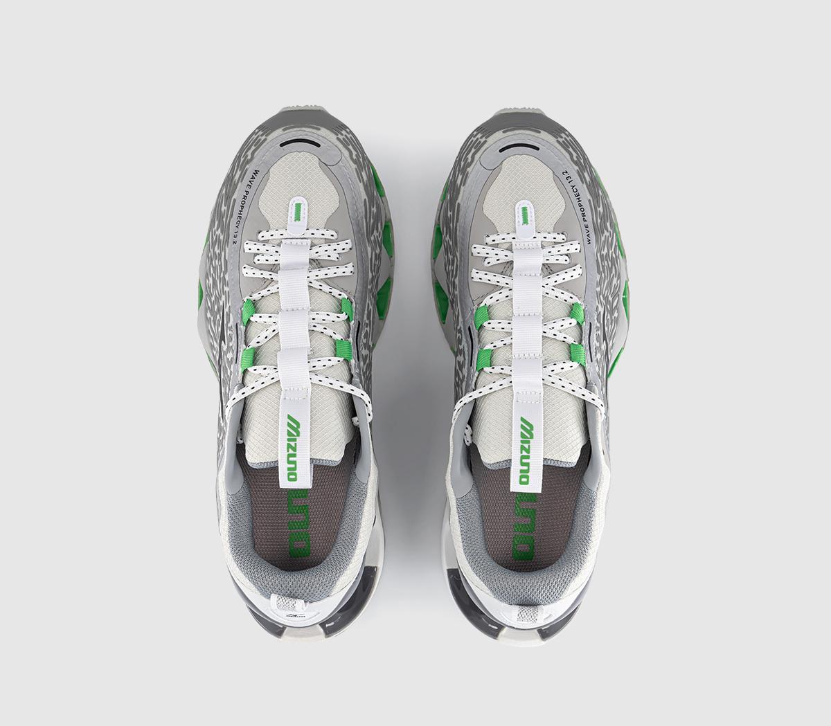 MizunoWave Prophecy 13.2 TrainersHarbor Mist Black Vibrant Green