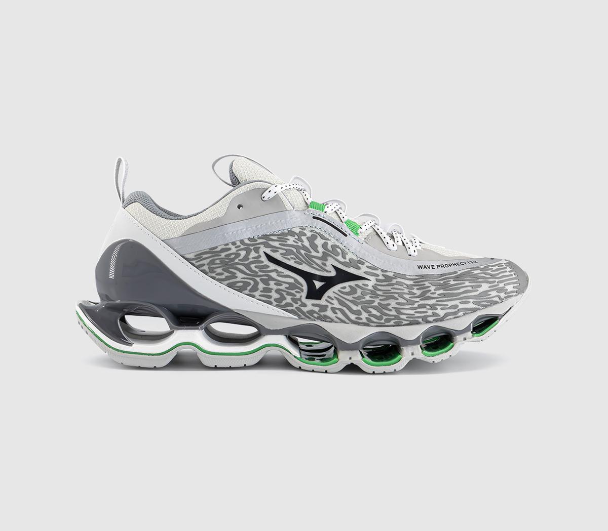 MizunoWave Prophecy 13.2 TrainersHarbor Mist Black Vibrant Green