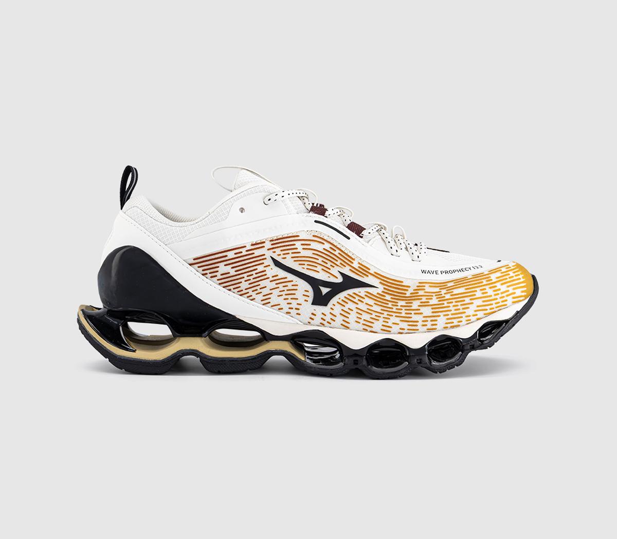 Mizuno Wave Prophecy 13.2 Trainers Harvest Gold Black Snow White In   in Men's Size 8.5, Offspring