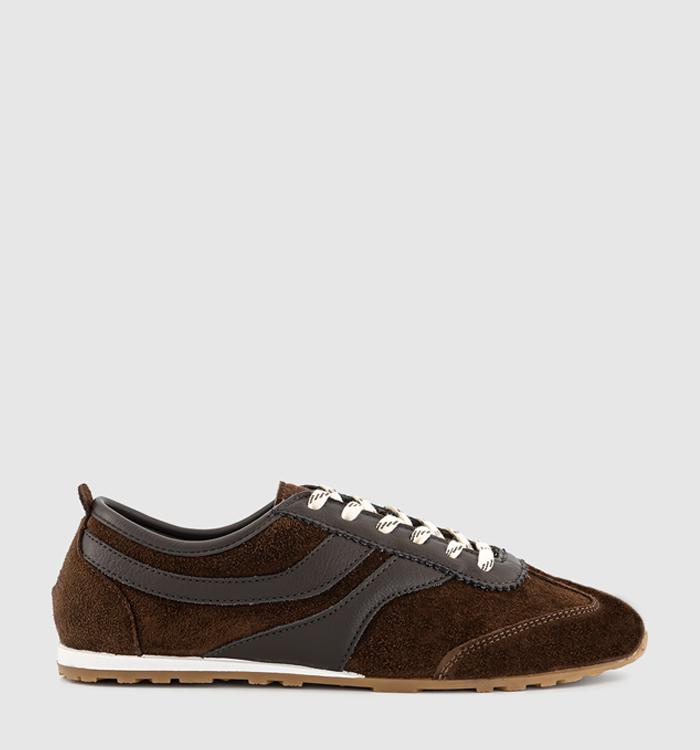 OFFICE Thunder Suede Slim Sole Runner Brown Suede