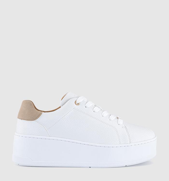 OFFICE Tedi Lace Up Platform Trainers White