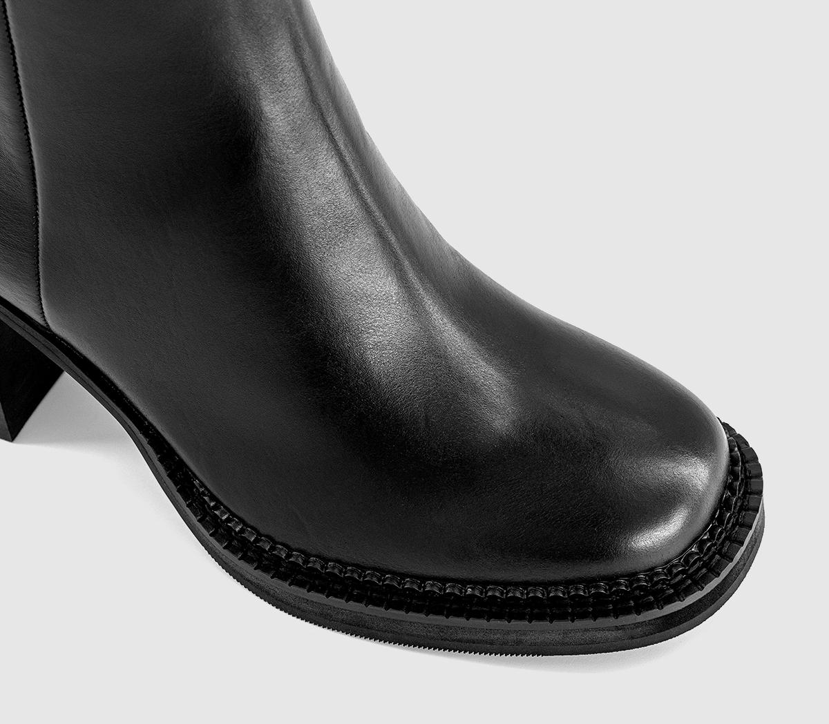 OFFICEApollo Heeled Platform Ankle BootsBlack Leather