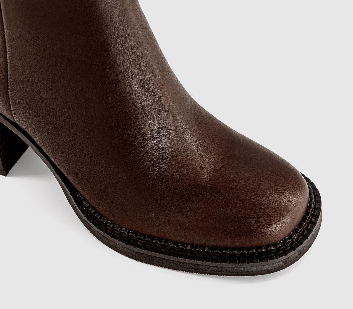 OFFICEApollo Heeled Platform Ankle BootsBrown Leather