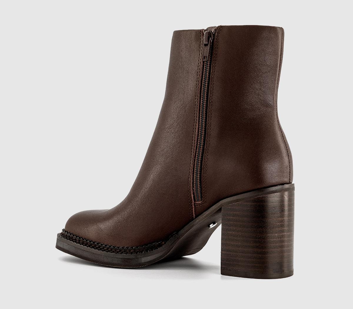 OFFICEApollo Heeled Platform Ankle BootsBrown Leather