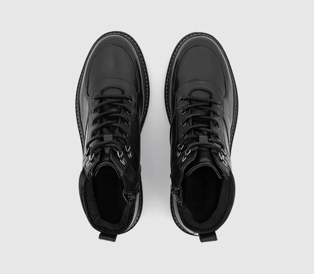 OFFICEBilly Chunky Hiker BootsBlack Leather