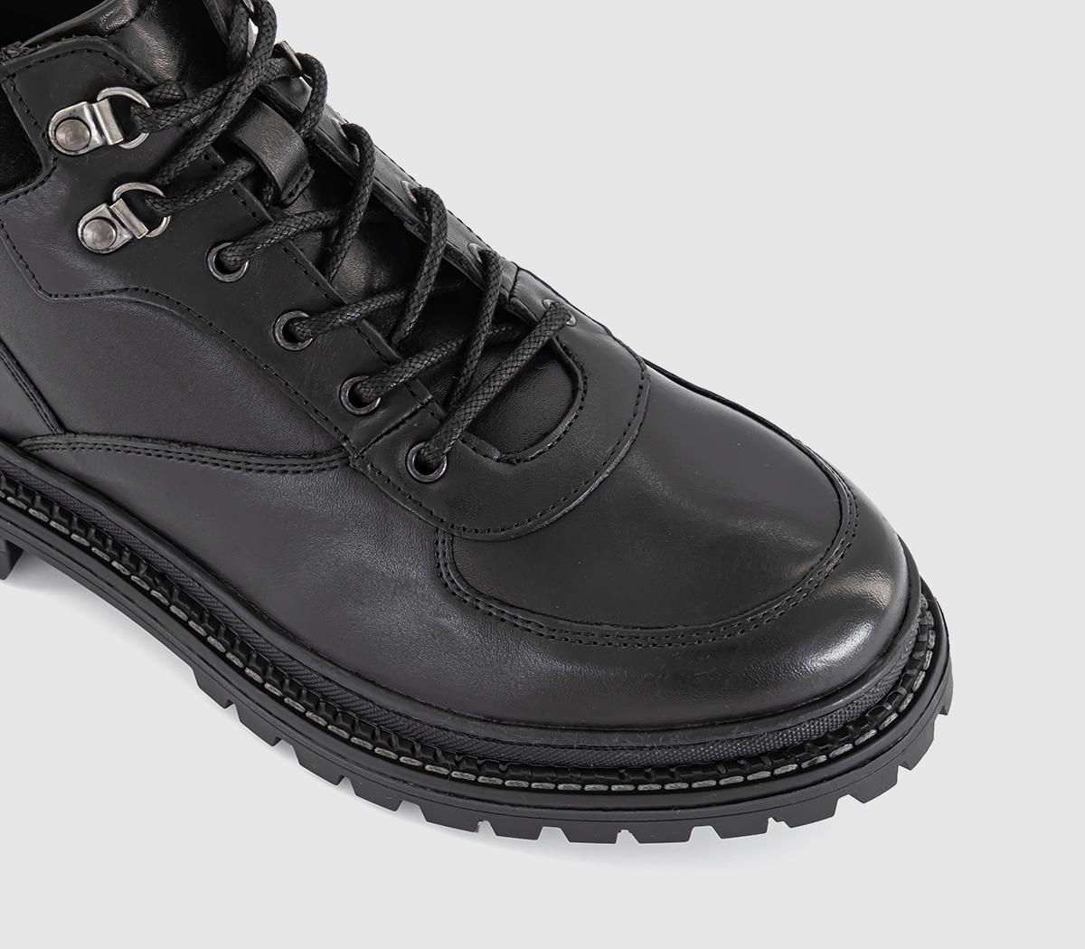 OFFICEBilly Chunky Hiker BootsBlack Leather