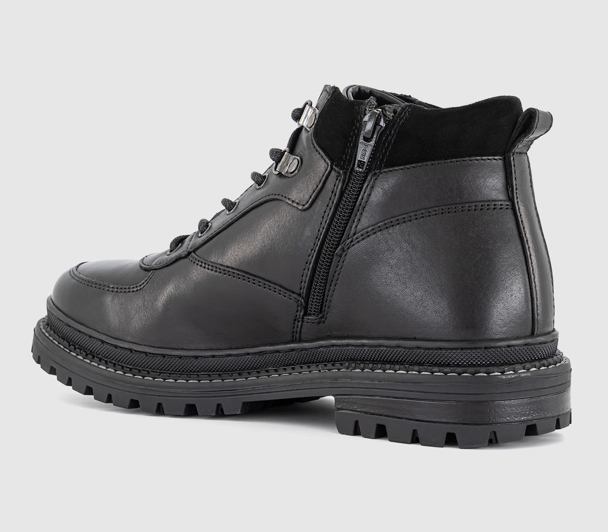 OFFICEBilly Chunky Hiker BootsBlack Leather