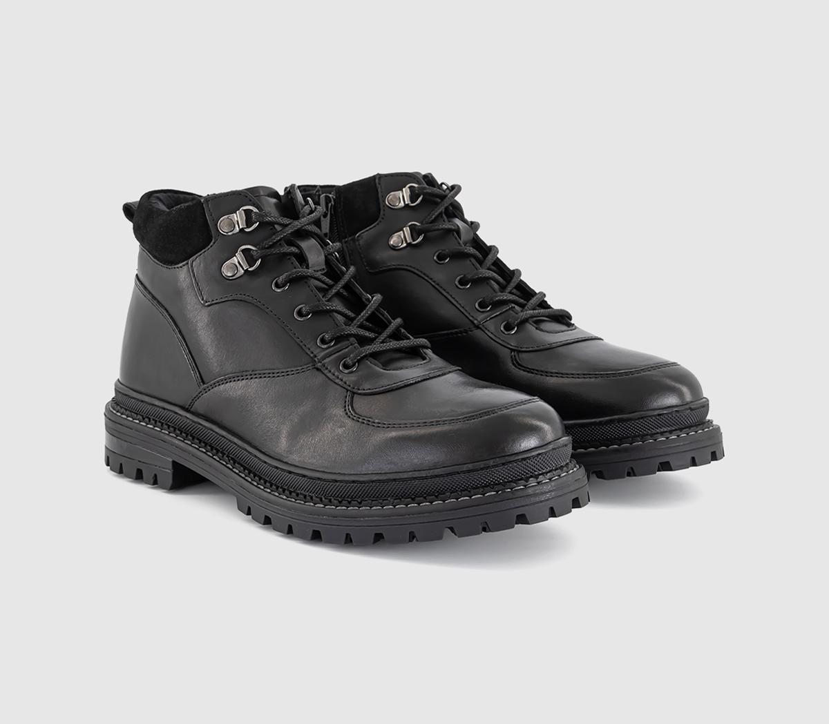 OFFICEBilly Chunky Hiker BootsBlack Leather