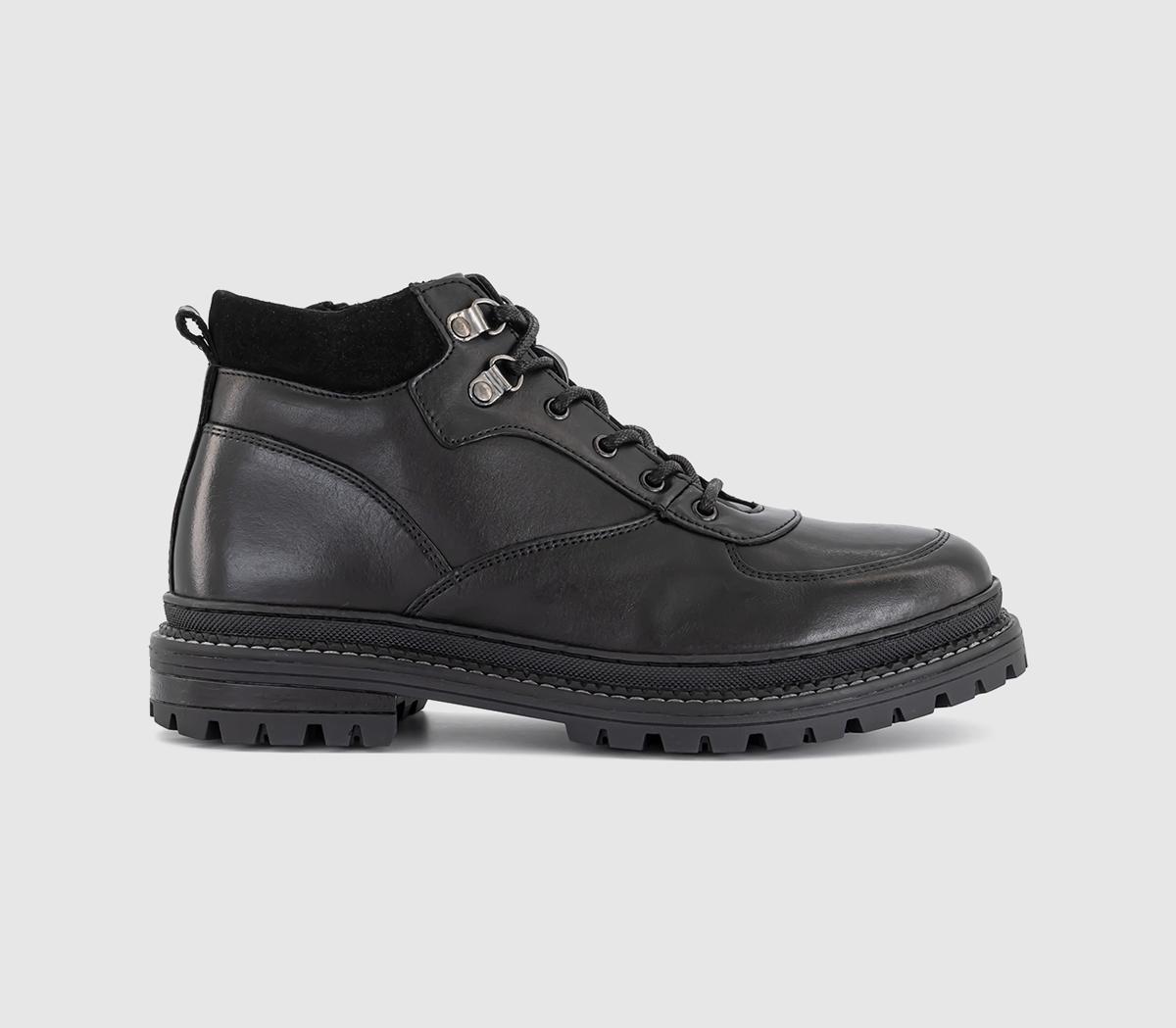 OFFICEBilly Chunky Hiker BootsBlack Leather
