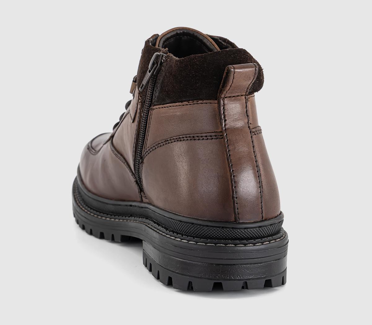 OFFICEBilly Chunky Hiker BootsBrown Leather