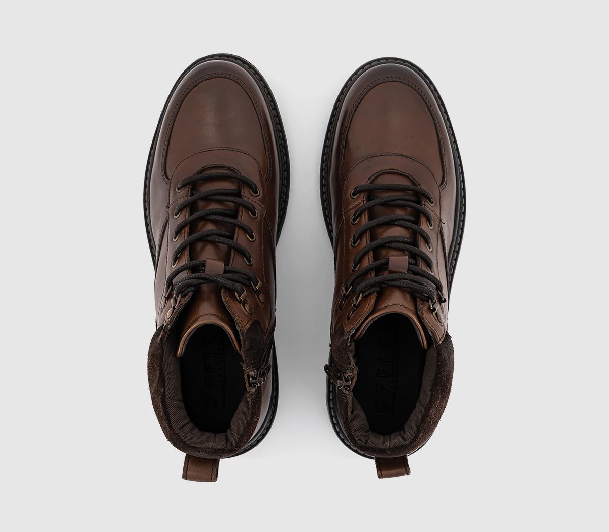 OFFICEBilly Chunky Hiker BootsBrown Leather