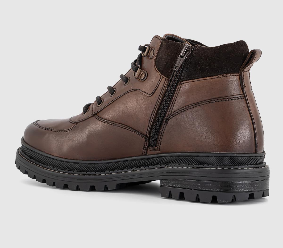 OFFICEBilly Chunky Hiker BootsBrown Leather
