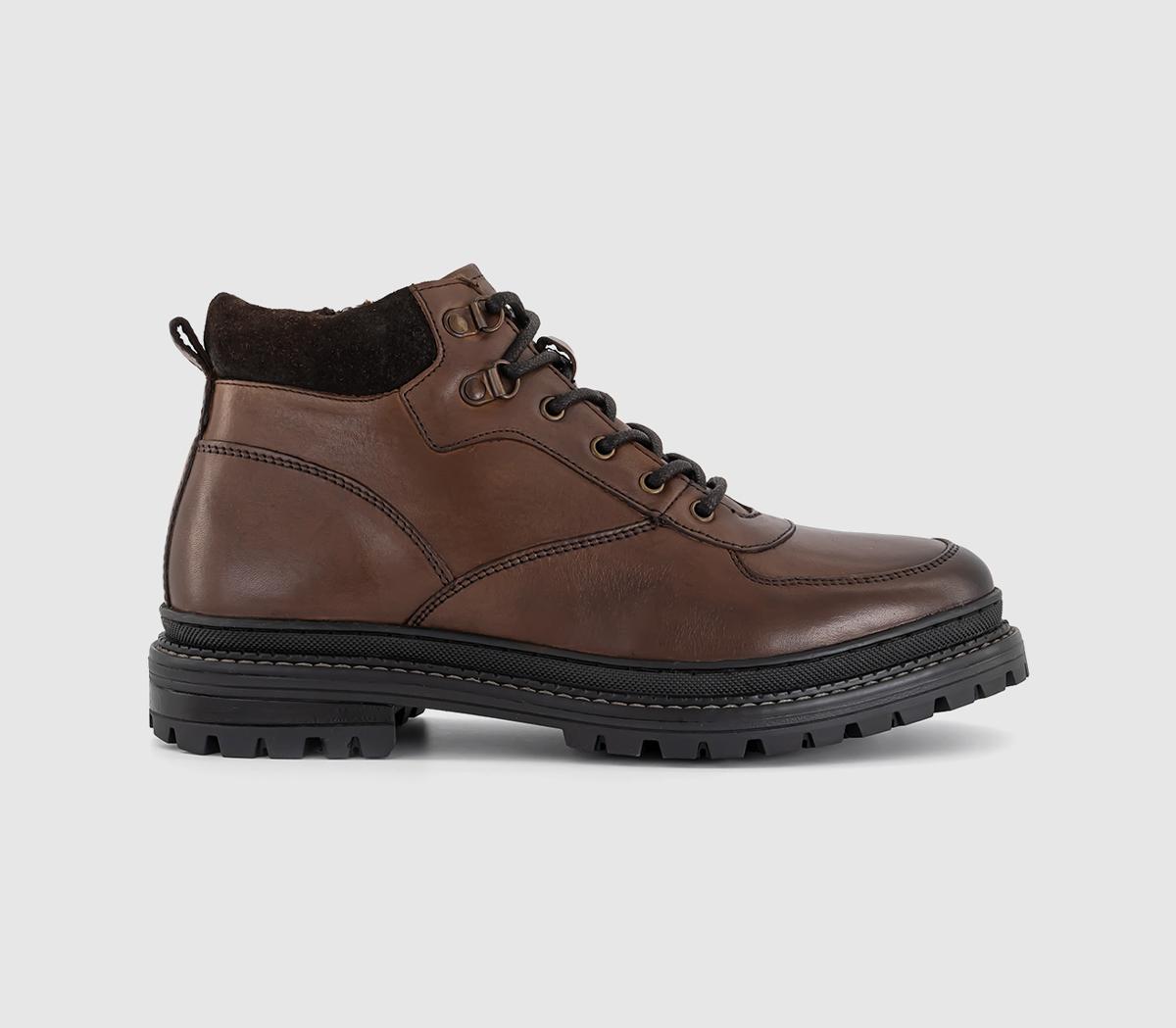 OFFICEBilly Chunky Hiker BootsBrown Leather