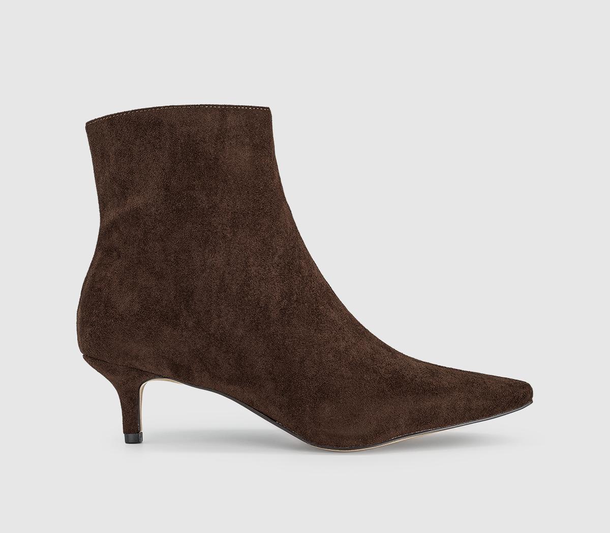 OFFICEAmelie Kitten Heel Ankle BootsBrown