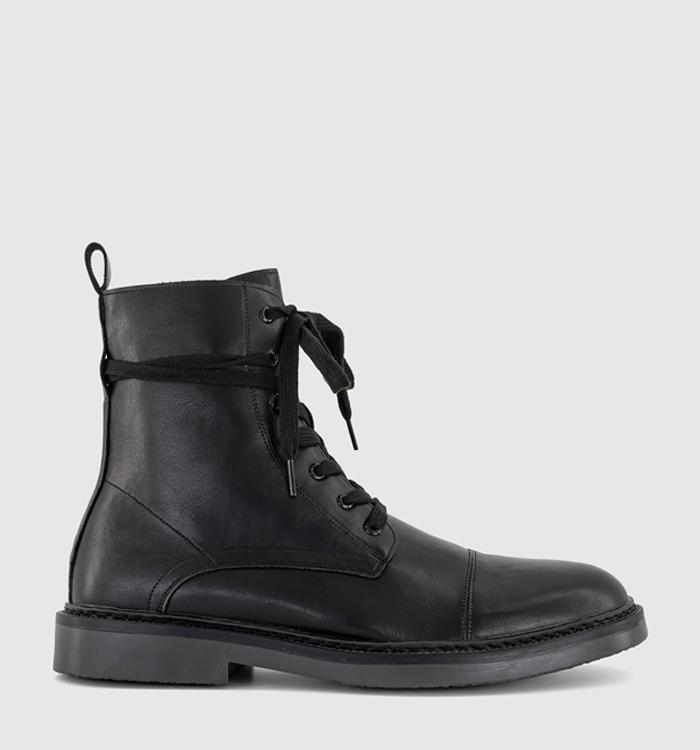OFFICE Benedict Toe Cap Lace Boots Black