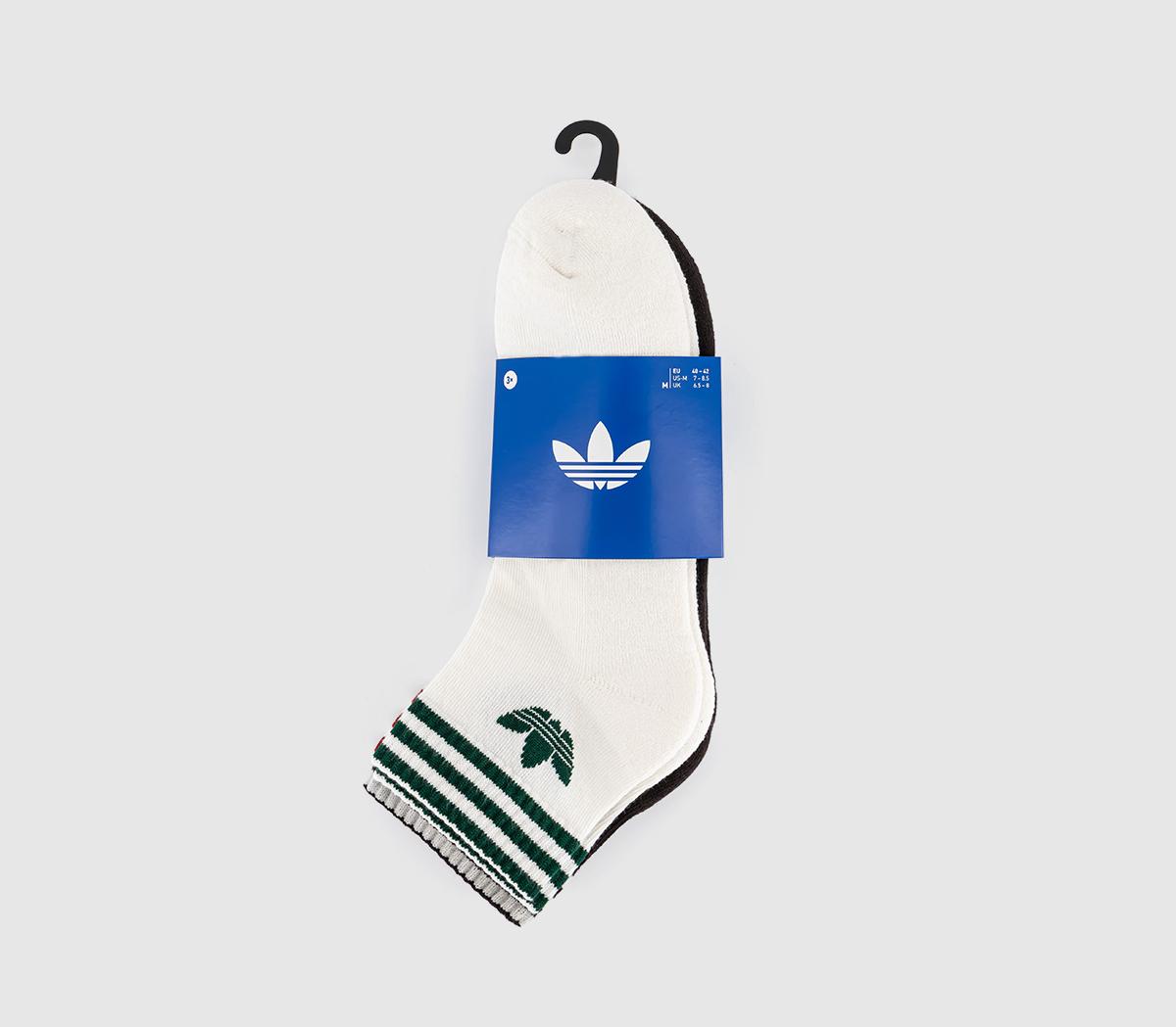 adidasAnkle Socks 3 PairsOff White Coffee Green Red