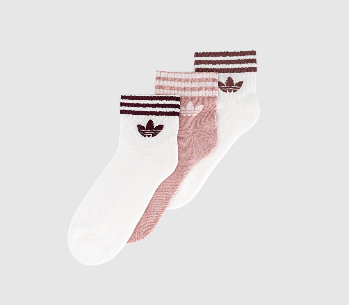 adidasAnkle Sock 3 PairsWhite Wonder Mauve White