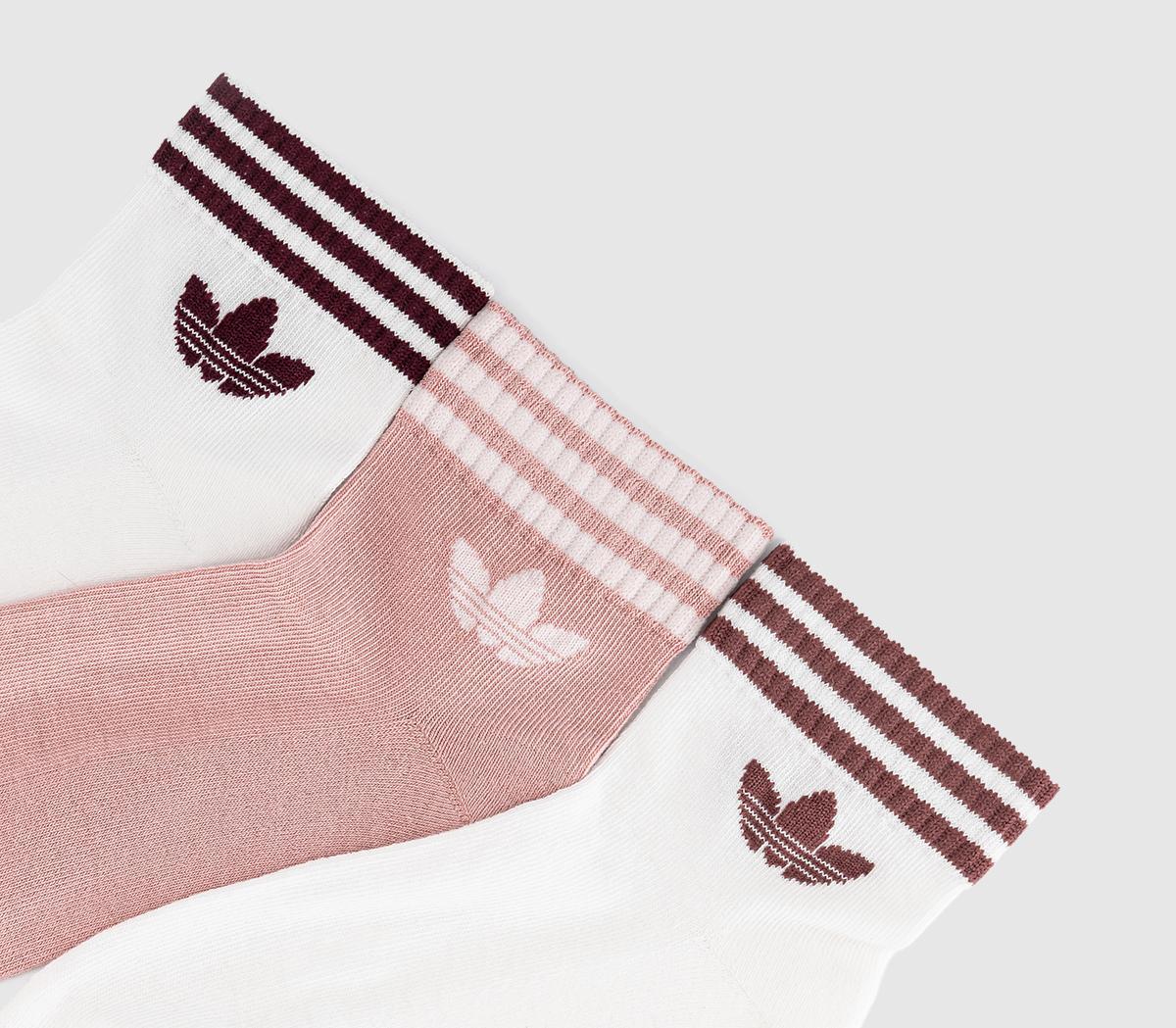 adidasAnkle Sock 3 PairsWhite Wonder Mauve White