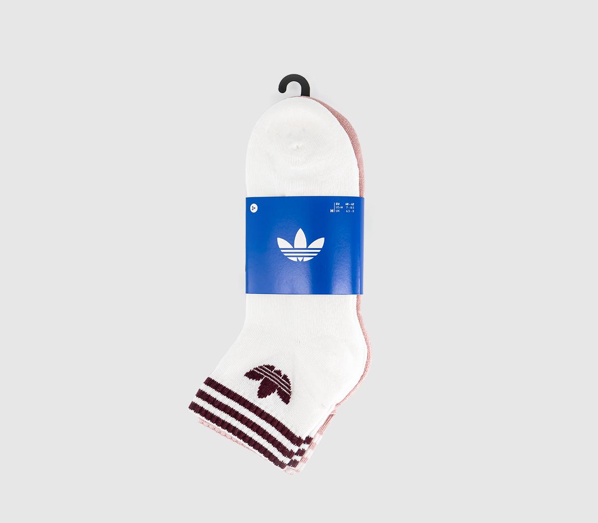 adidasAnkle Sock 3 PairsWhite Wonder Mauve White
