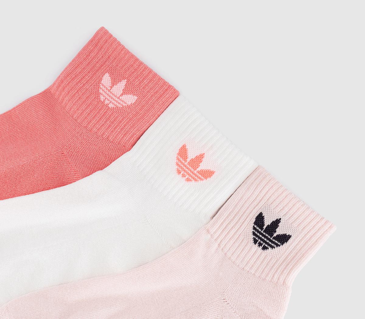 adidasAnkle Socks 3 PairsAcid Red White Sandy Pink