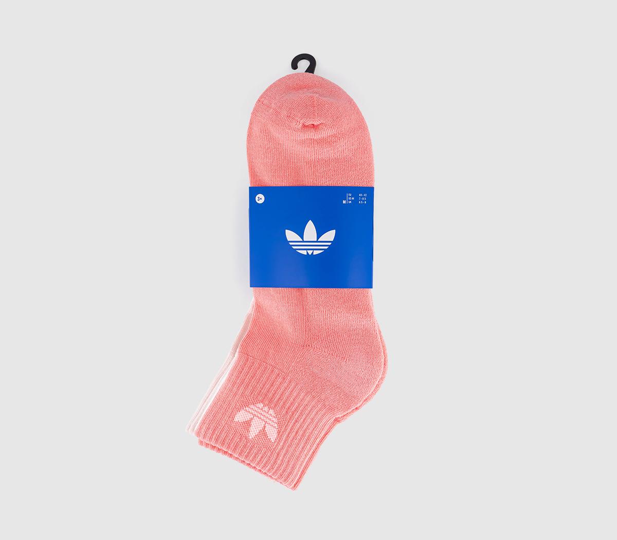 adidasAnkle Socks 3 PairsAcid Red White Sandy Pink
