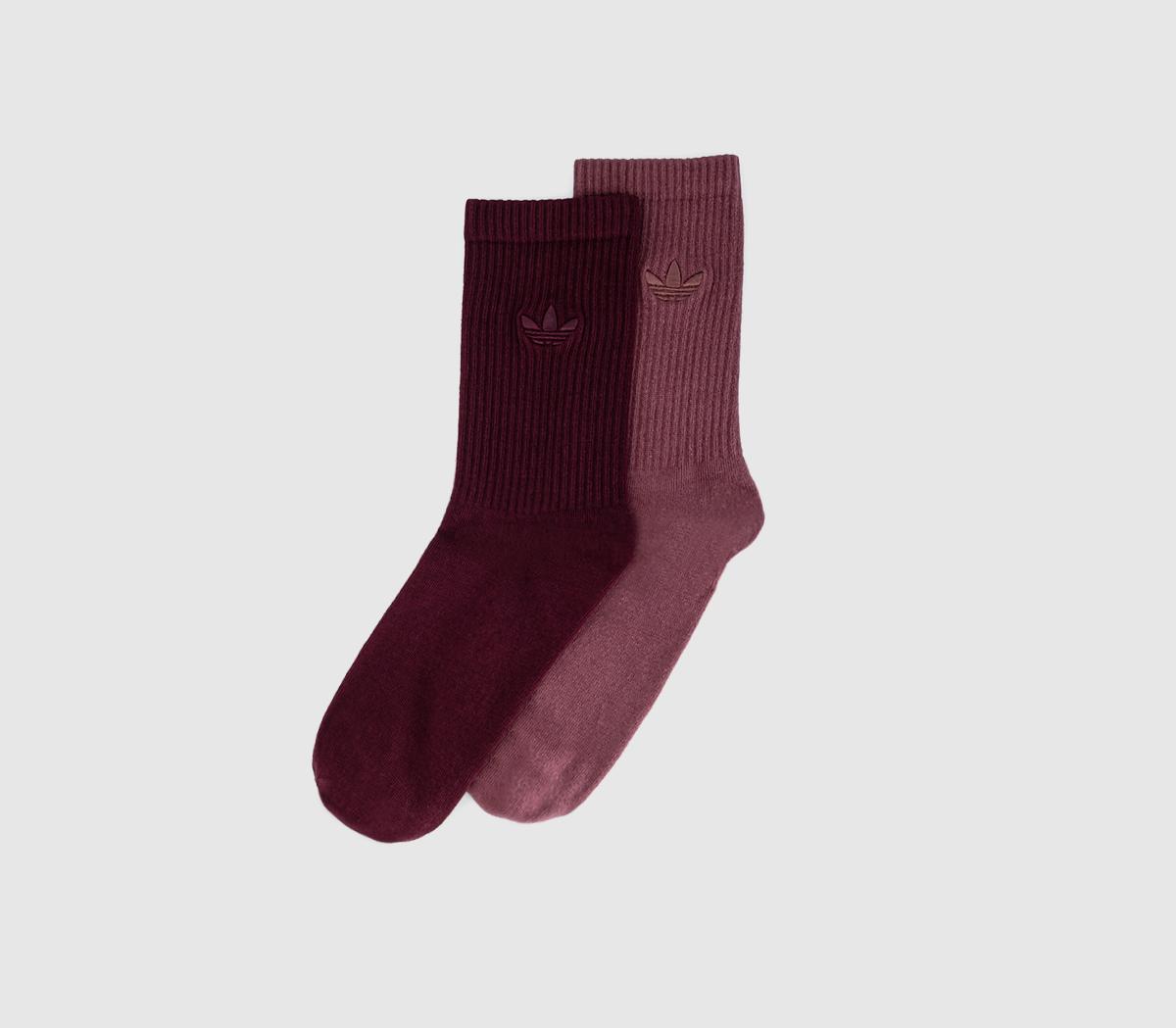 adidasCrew Sock 2 PairMaroon Quite Crimson