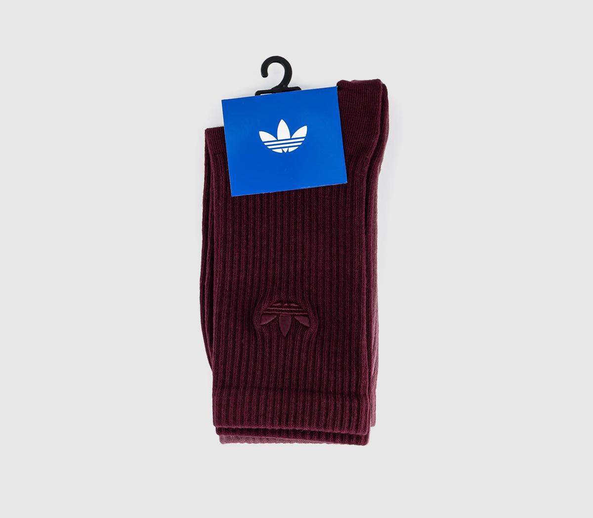 adidasCrew Sock 2 PairMaroon Quite Crimson