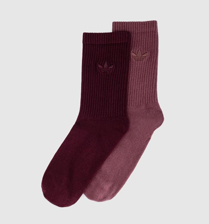 adidas Crew Sock 2 Pair Maroon Quite Crimson